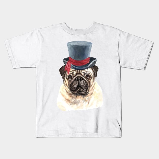 Cute Bulldog-Watercolor painting #2 Kids T-Shirt by roykhensin